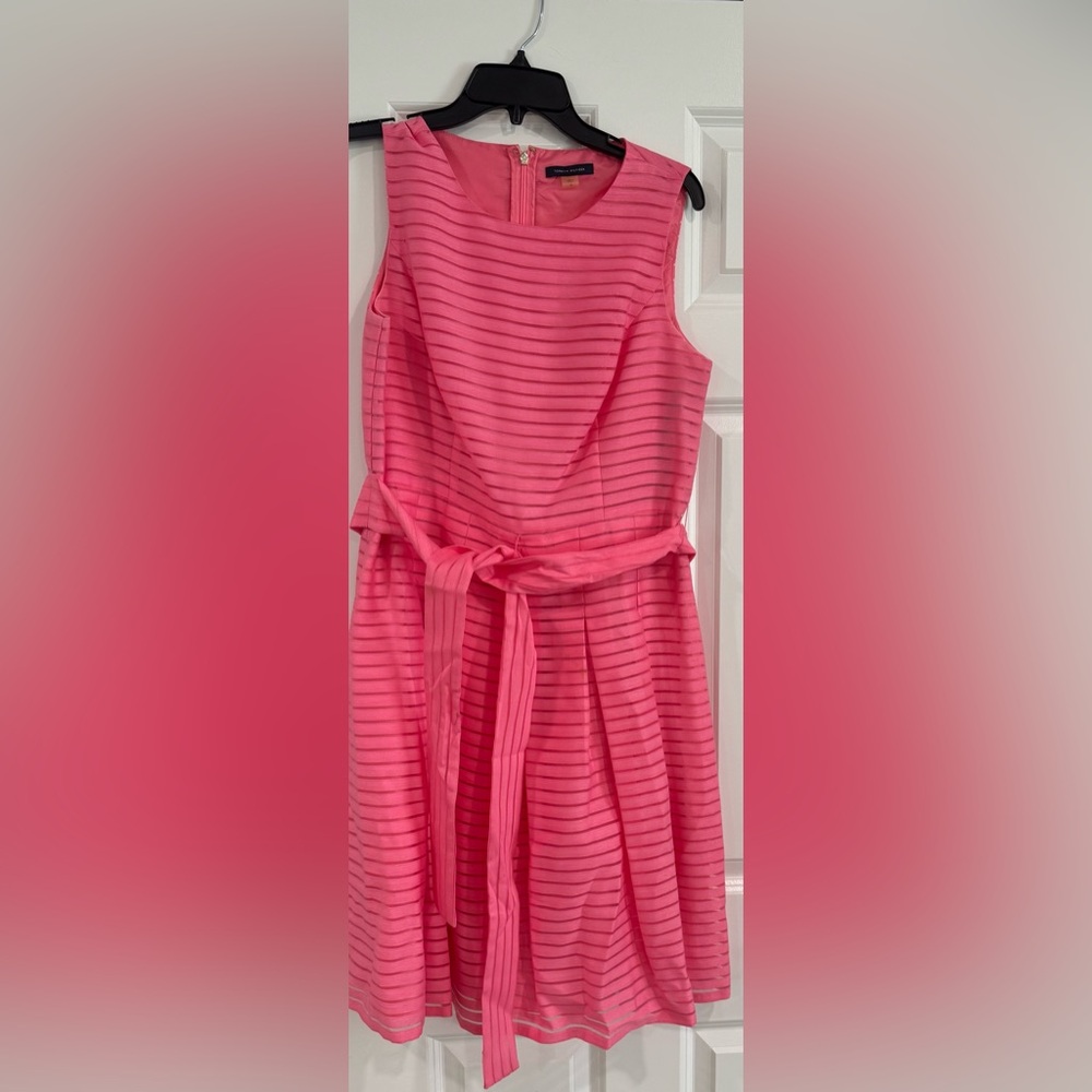 Tommy Hilfiger Striped Party/Cocktail Dress: Pink